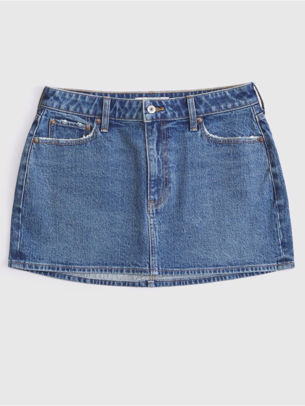 Abercrombie & Fitch Blue Denim Mid Rise Mini Skirt